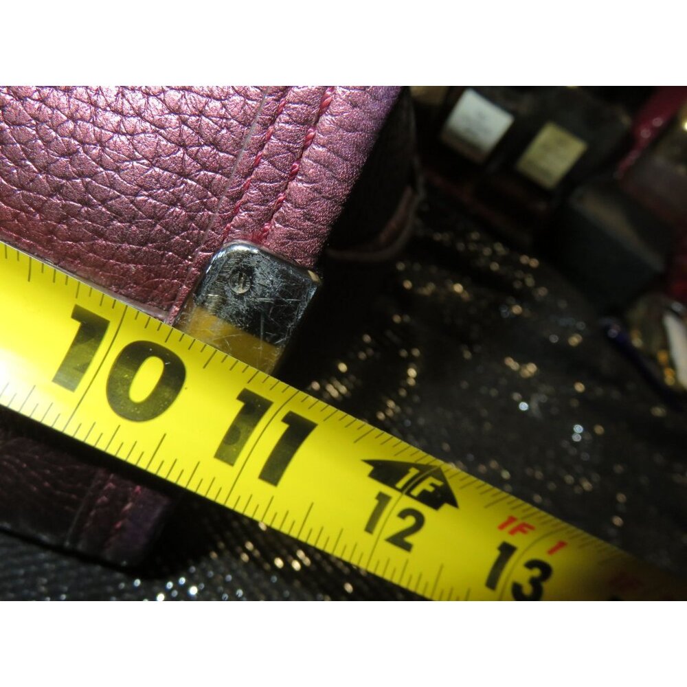 Coach Swagger 27 Cherry Metallic Pebble Leather Double Handle Satchel 36497 - Picture 14 of 15